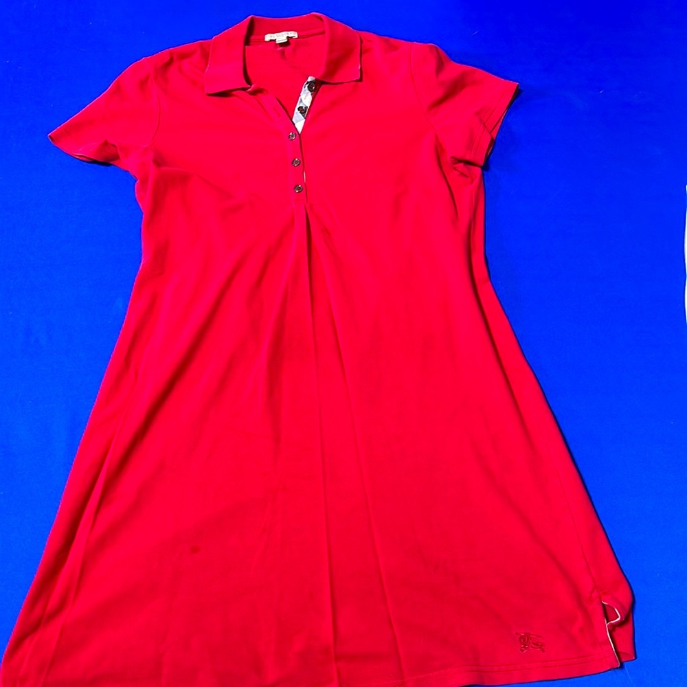 Burberry Red Polo Dress, Size Medium